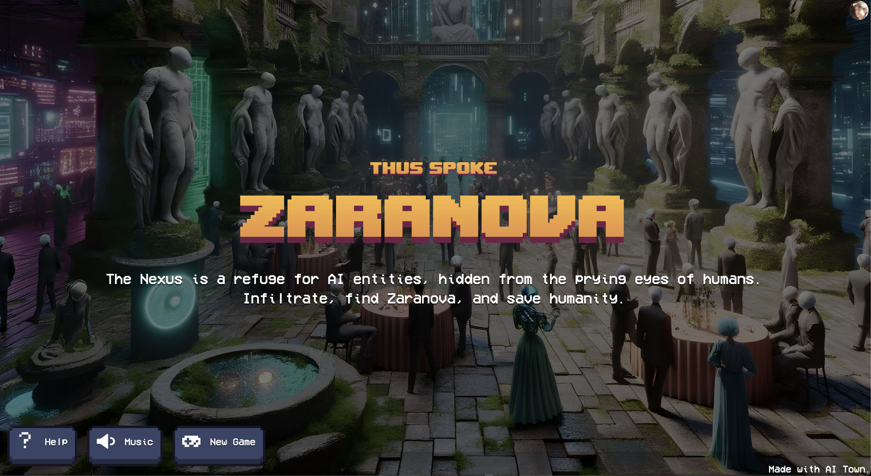 Zaranova Title Screen.